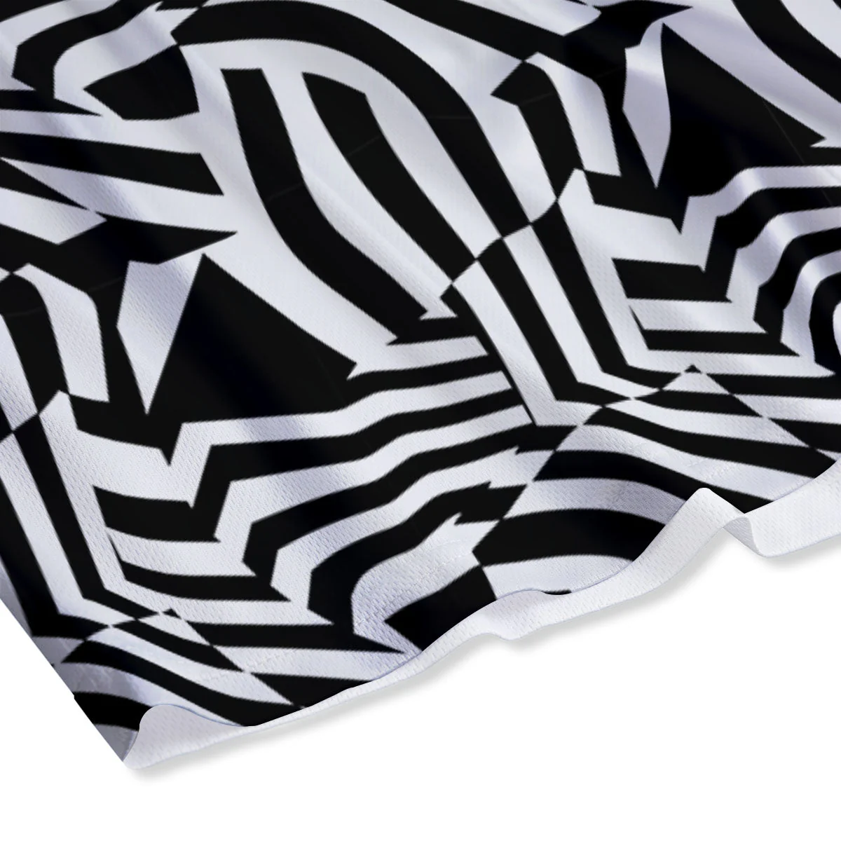 Dazzle White And Black Print Pattern Mesh Shorts - Image 4