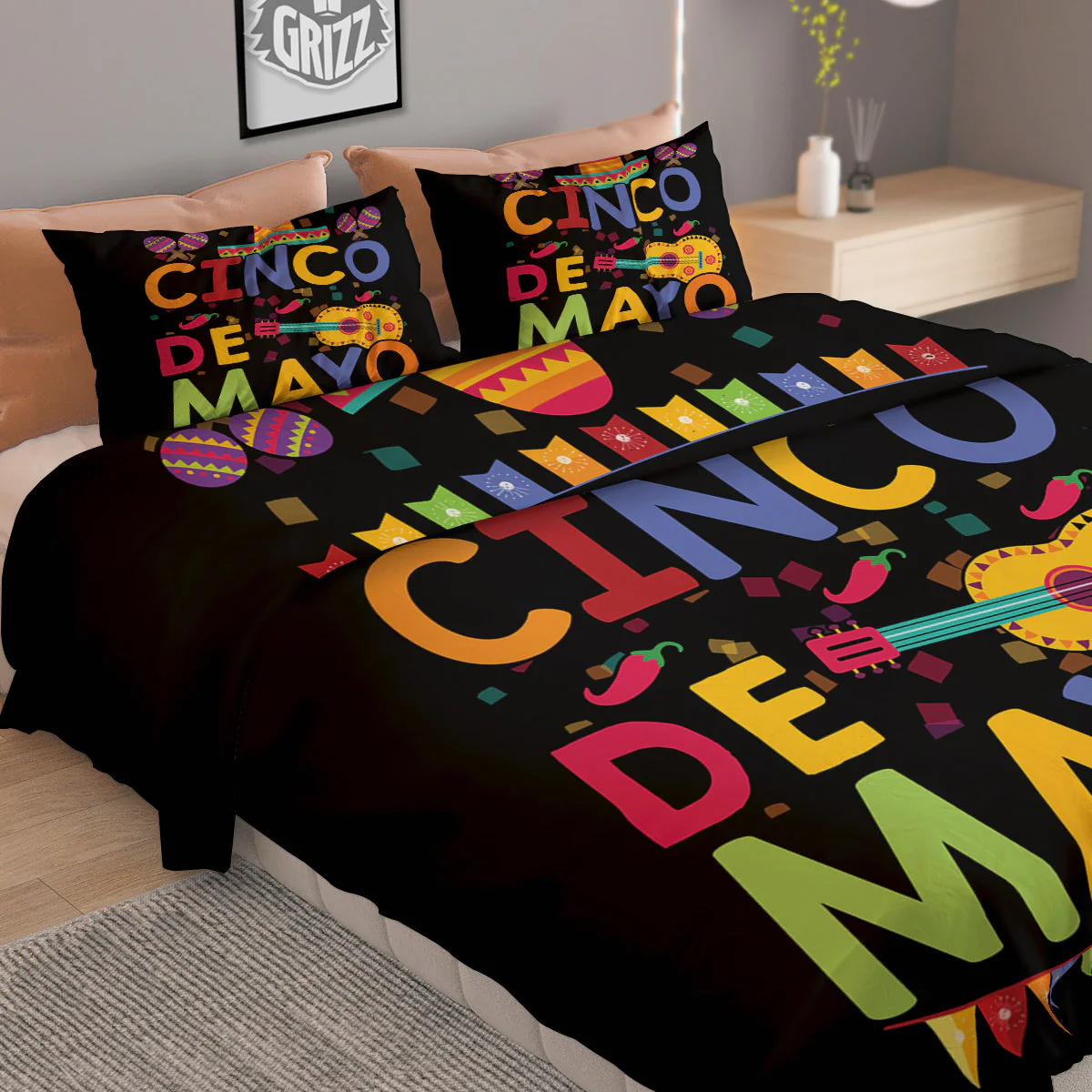 de Mayo Colorful Cinco Print Duvet Cover Bedding Set - Image 2