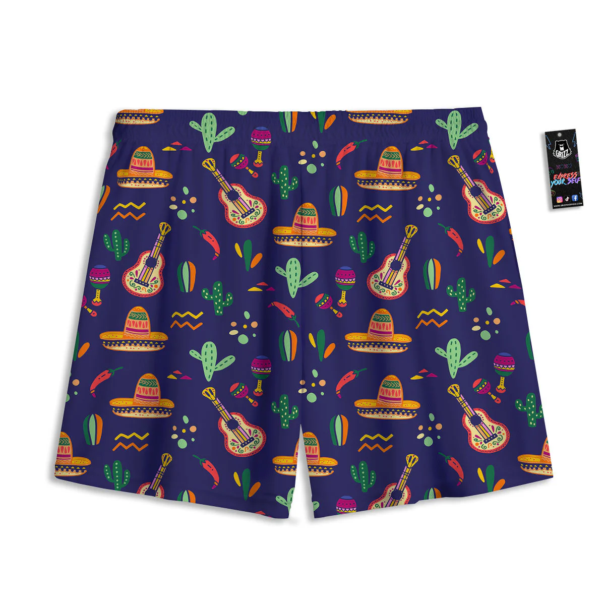 De Mayo Mexico Cinco Print Pattern Mesh Shorts - Image 2