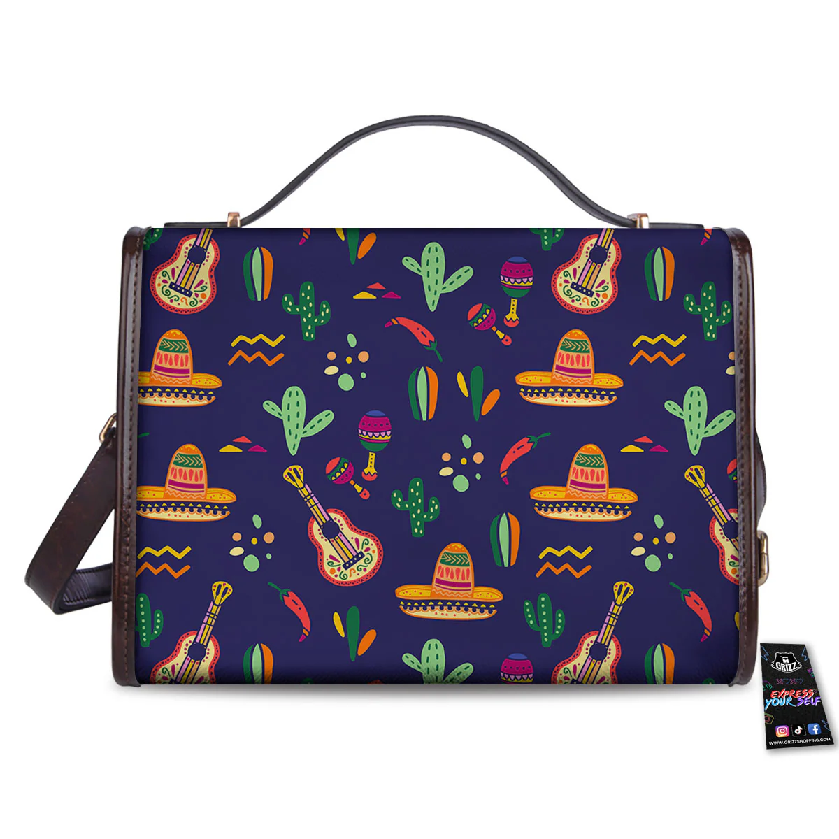 De Mayo Mexico Cinco Print Pattern Women's Satchel Bag - Image 2