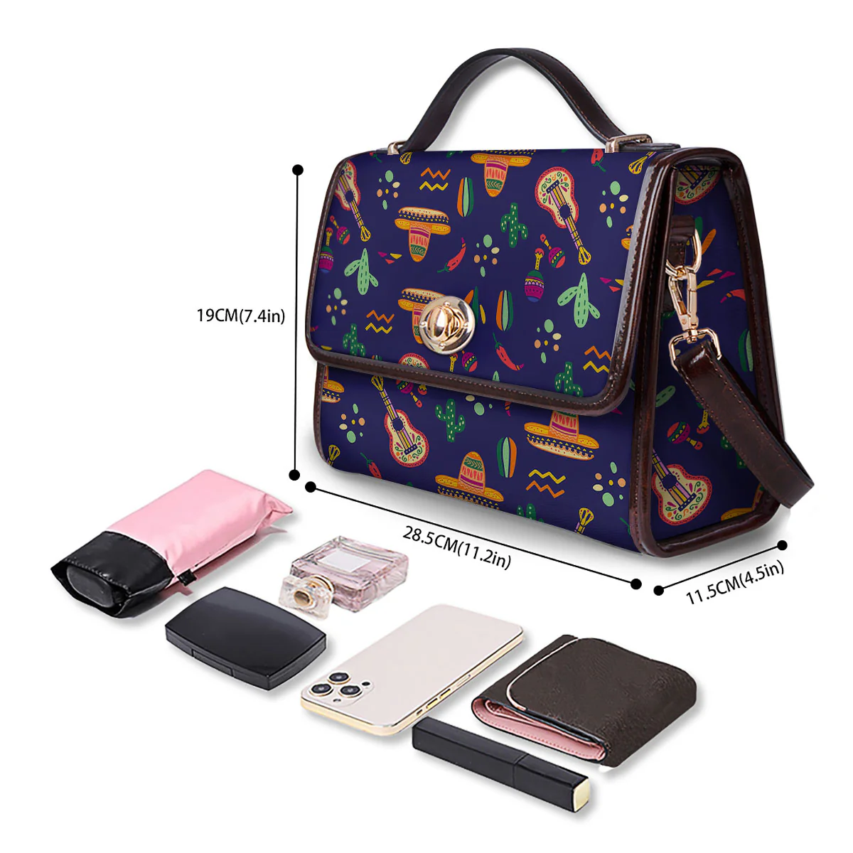 De Mayo Mexico Cinco Print Pattern Women's Satchel Bag - Image 4