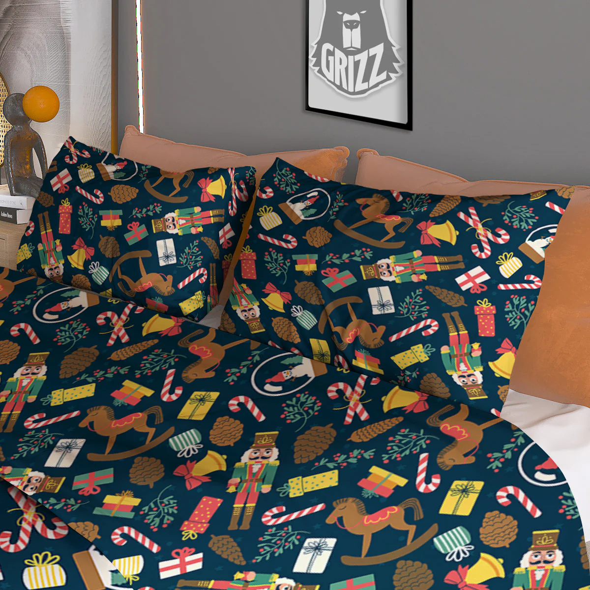 Decorations Christmas Print Pattern Duvet Cover Bedding Set - Image 3