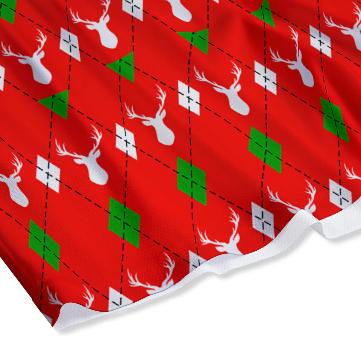 Deer Argyle Christmas Print Pattern Mesh Shorts - Image 4