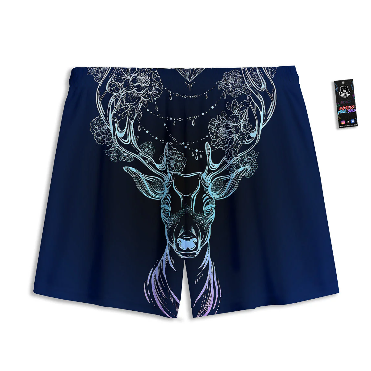 Deer Bohemian Spiritual Print Mesh Shorts - Image 2
