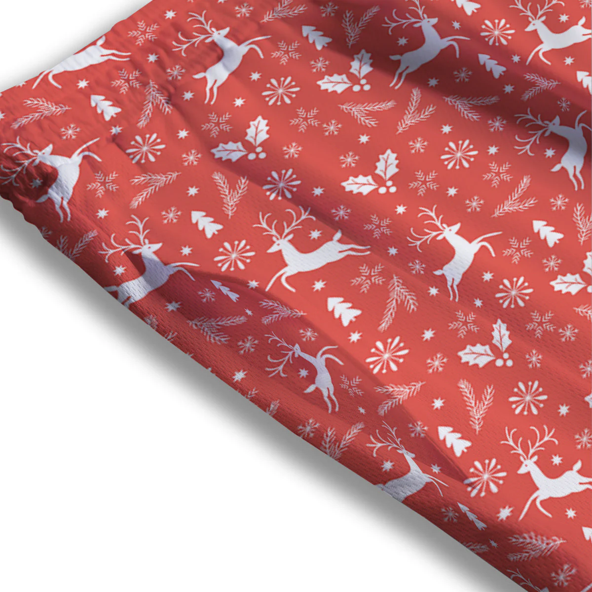 Deer Christmas Print Pattern Mesh Shorts - Image 3