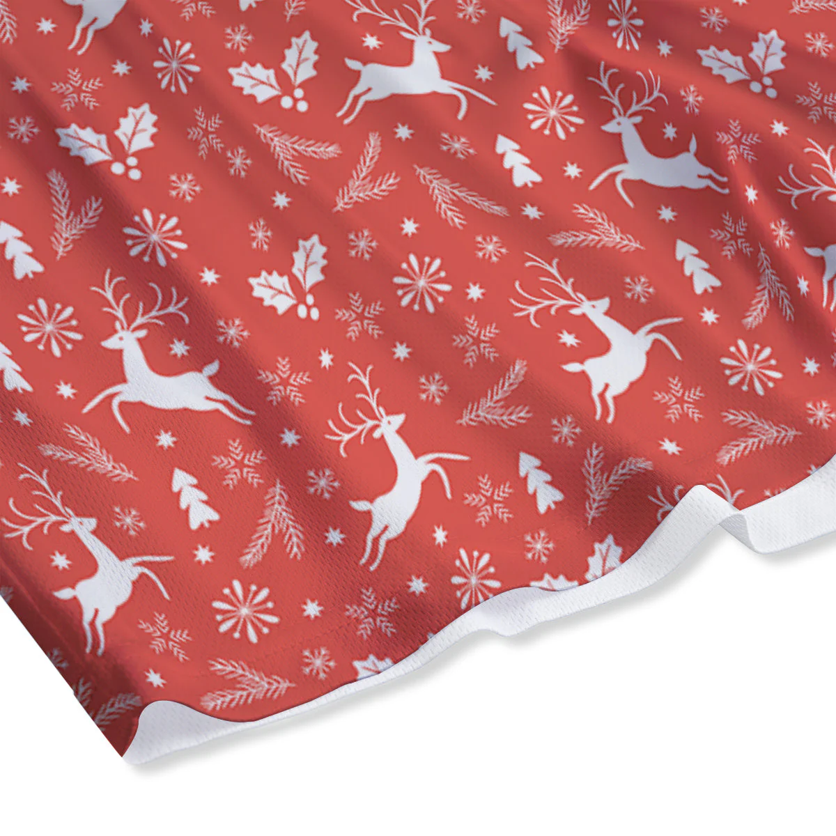 Deer Christmas Print Pattern Mesh Shorts - Image 4