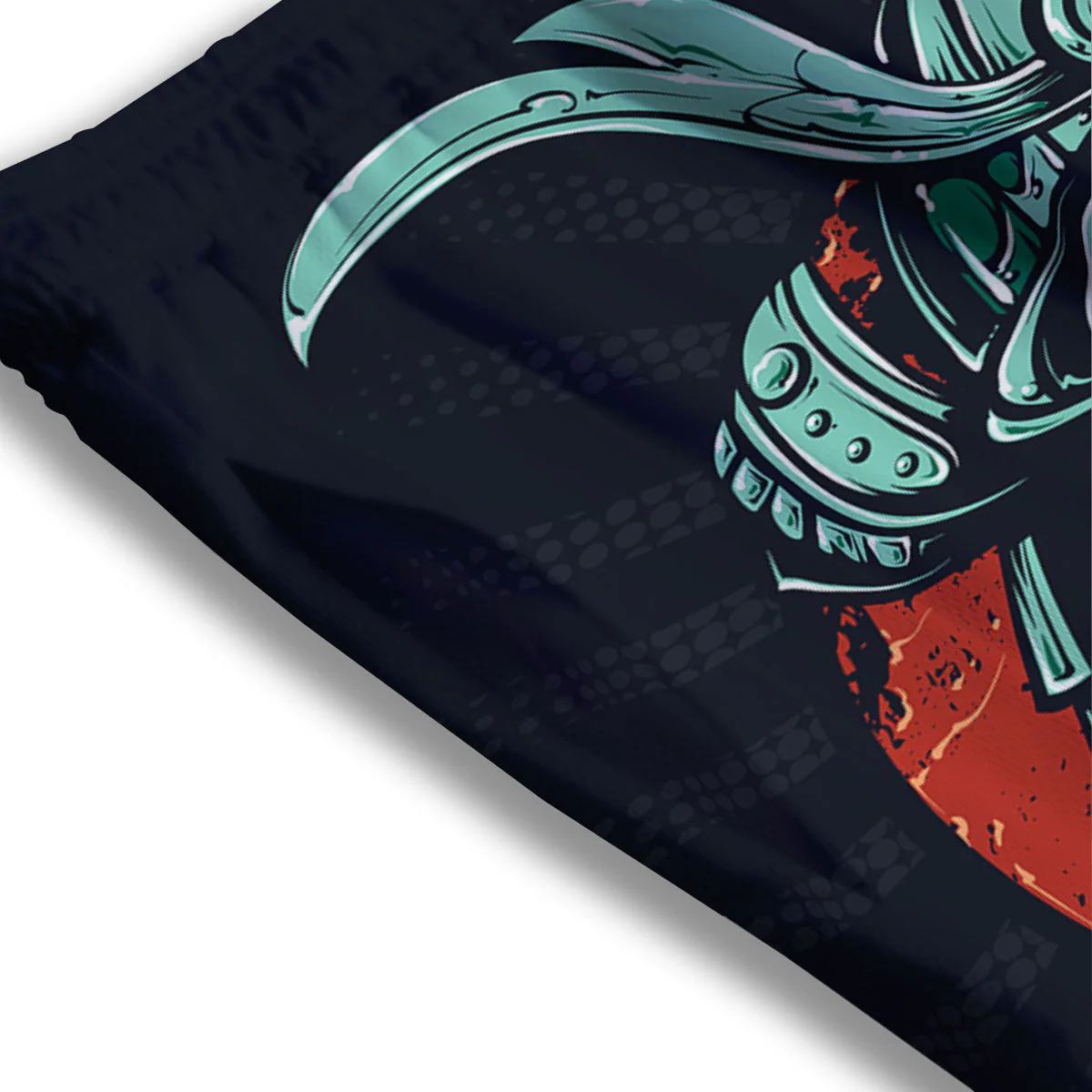 Demon Mask Japanese Print Mesh Shorts - Image 3