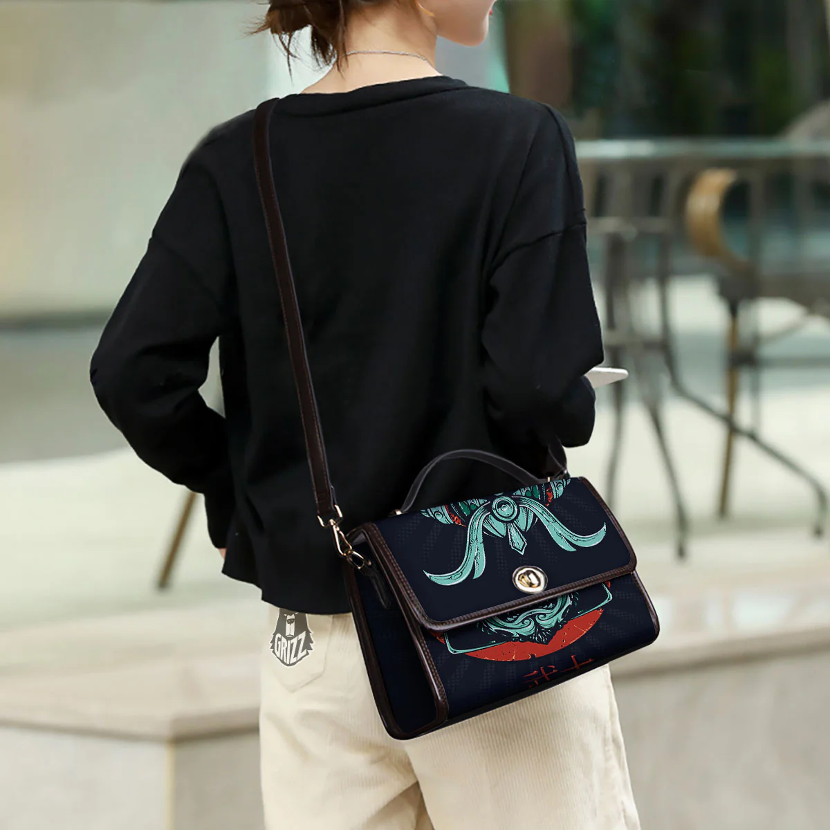 Demon Mask Japanese Print Women's Satchel Bag - Image 3