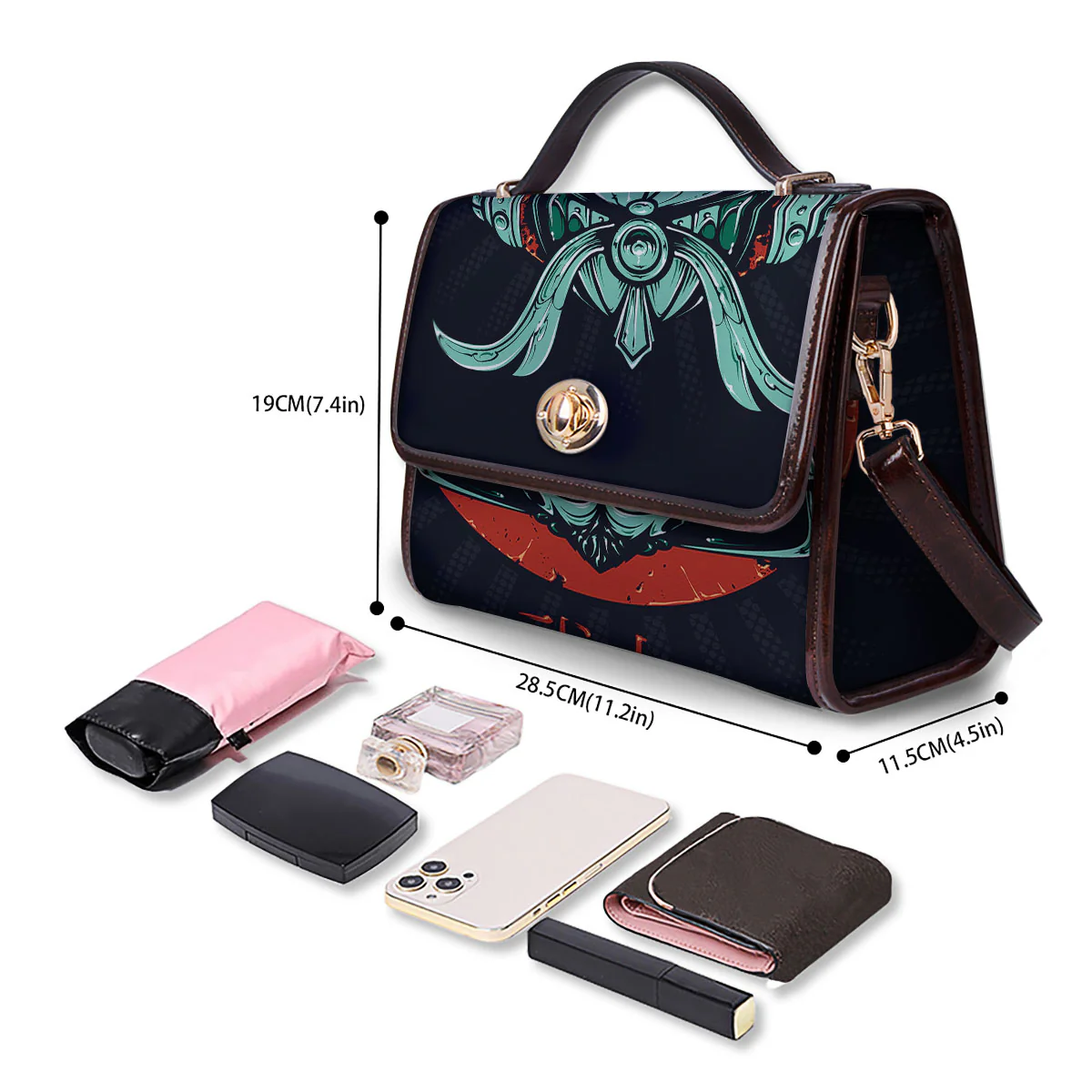 Demon Mask Japanese Print Women's Satchel Bag - Image 4