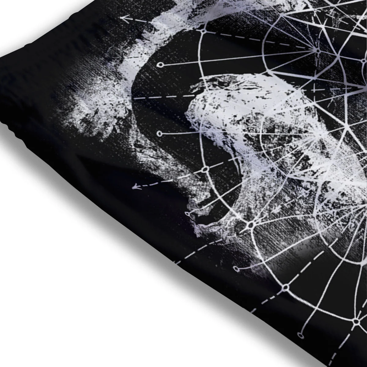 Demon Wicca White And Black Print Mesh Shorts - Image 3