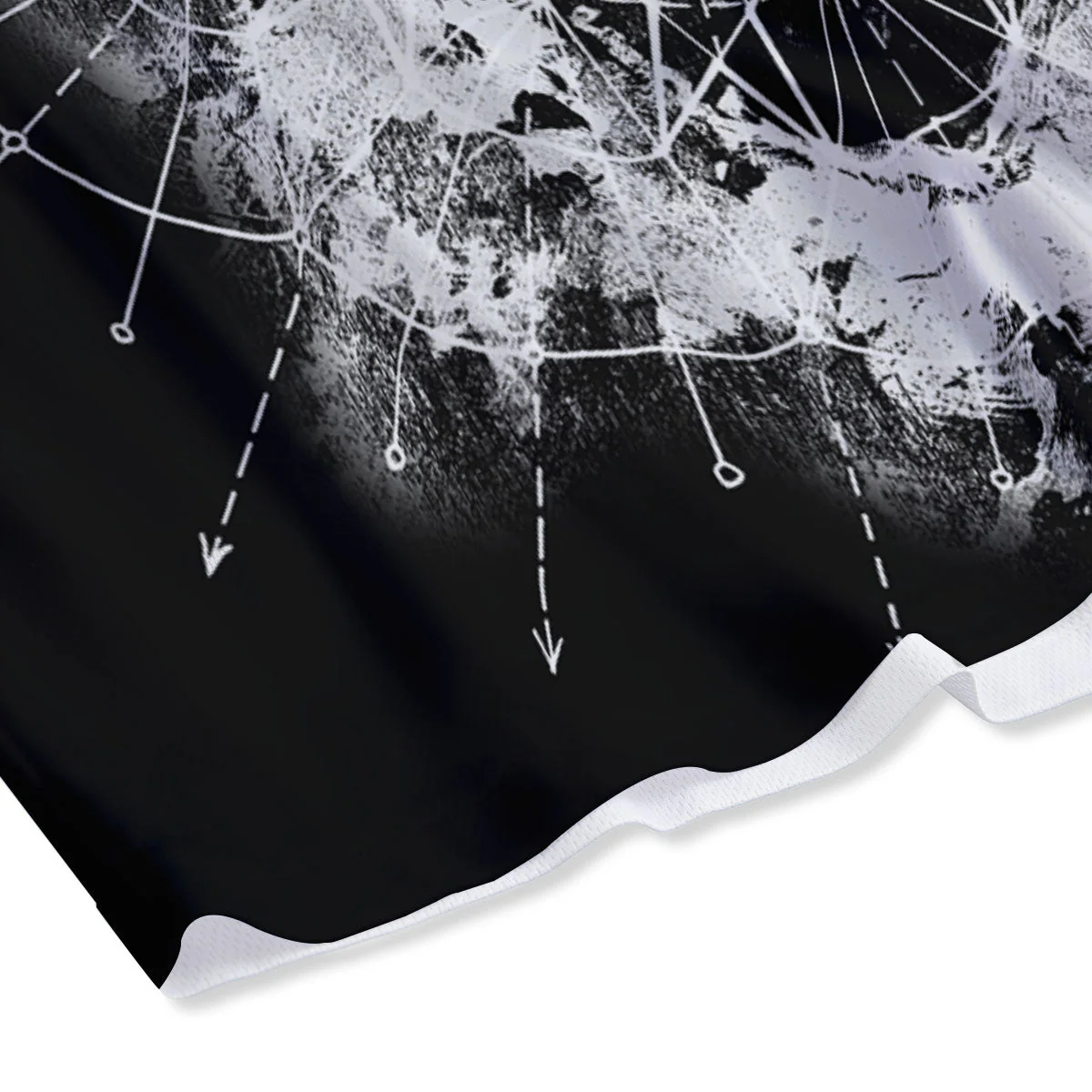 Demon Wicca White And Black Print Mesh Shorts - Image 4