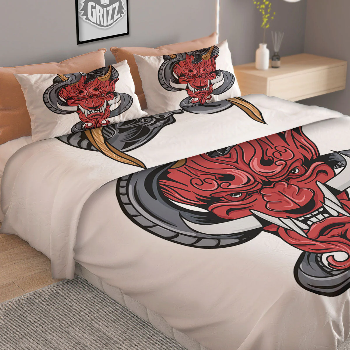 Demon With Snake Japanese Oni Print Duvet Cover Bedding Set - Image 2