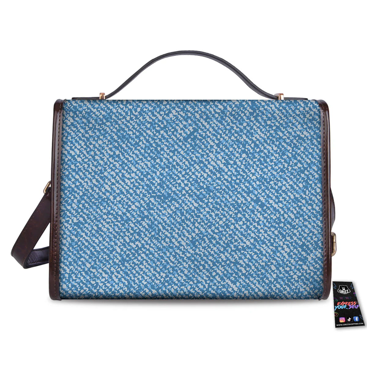 Denim Jeans Light Blue Print Women's Satchel Bag - Image 2