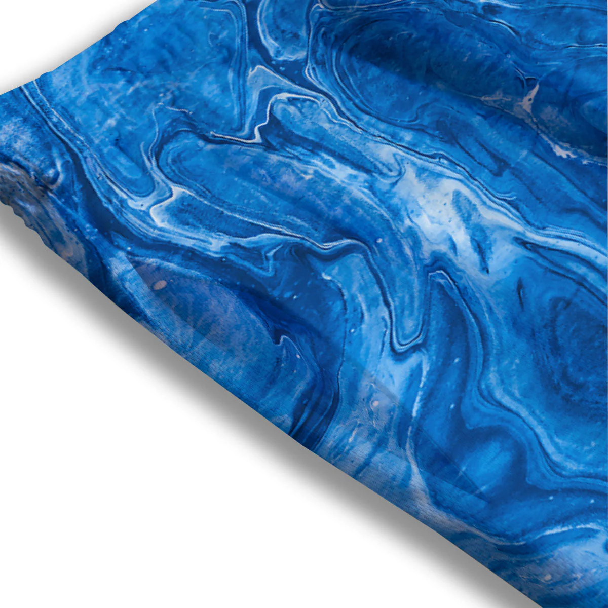 Denim Jeans Marble Print Pattern Mesh Shorts - Image 3