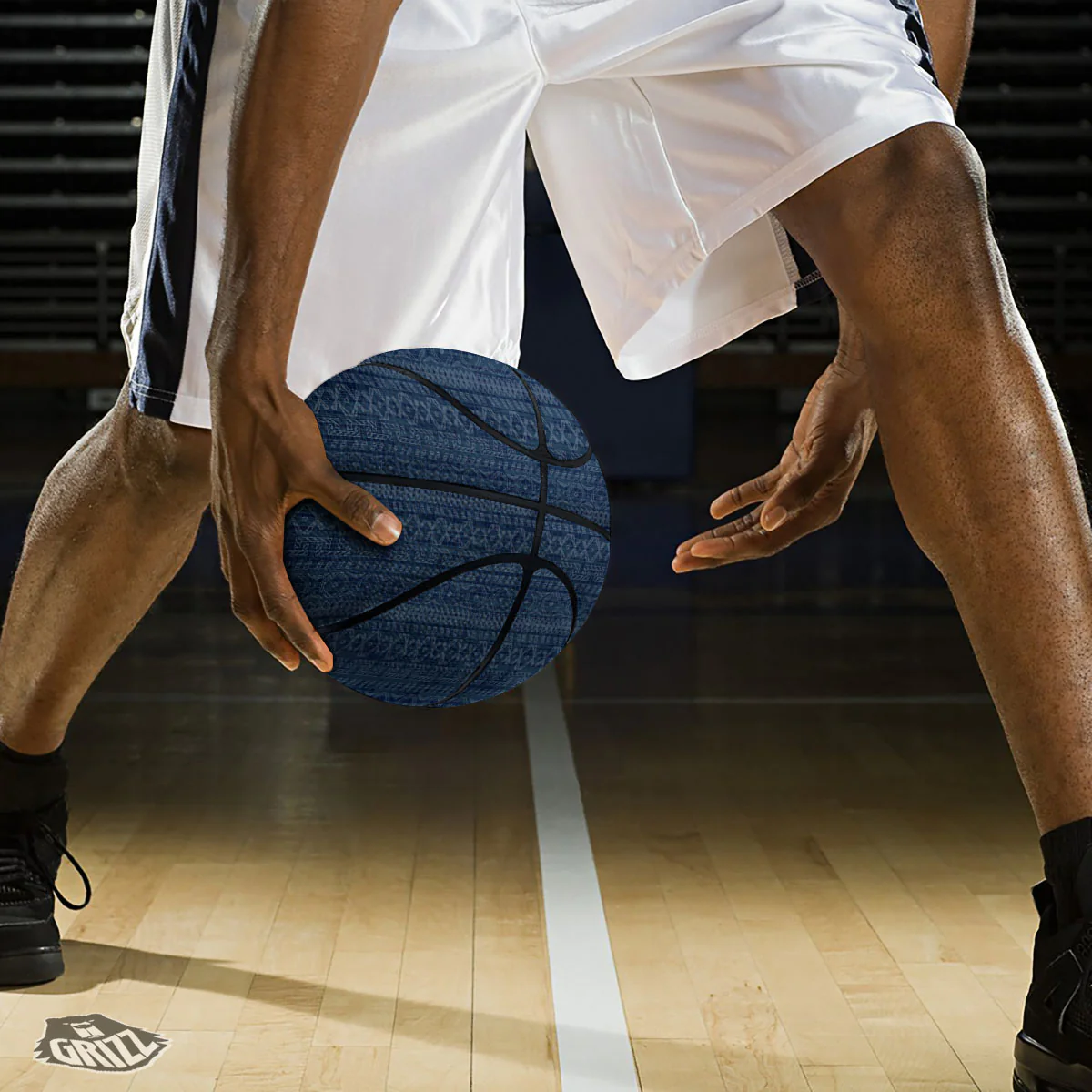 Denim Jeans Native Print Pattern Basketball - Image 3