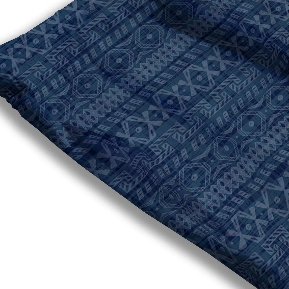 Denim Jeans Native Print Pattern Mesh Shorts - Image 3