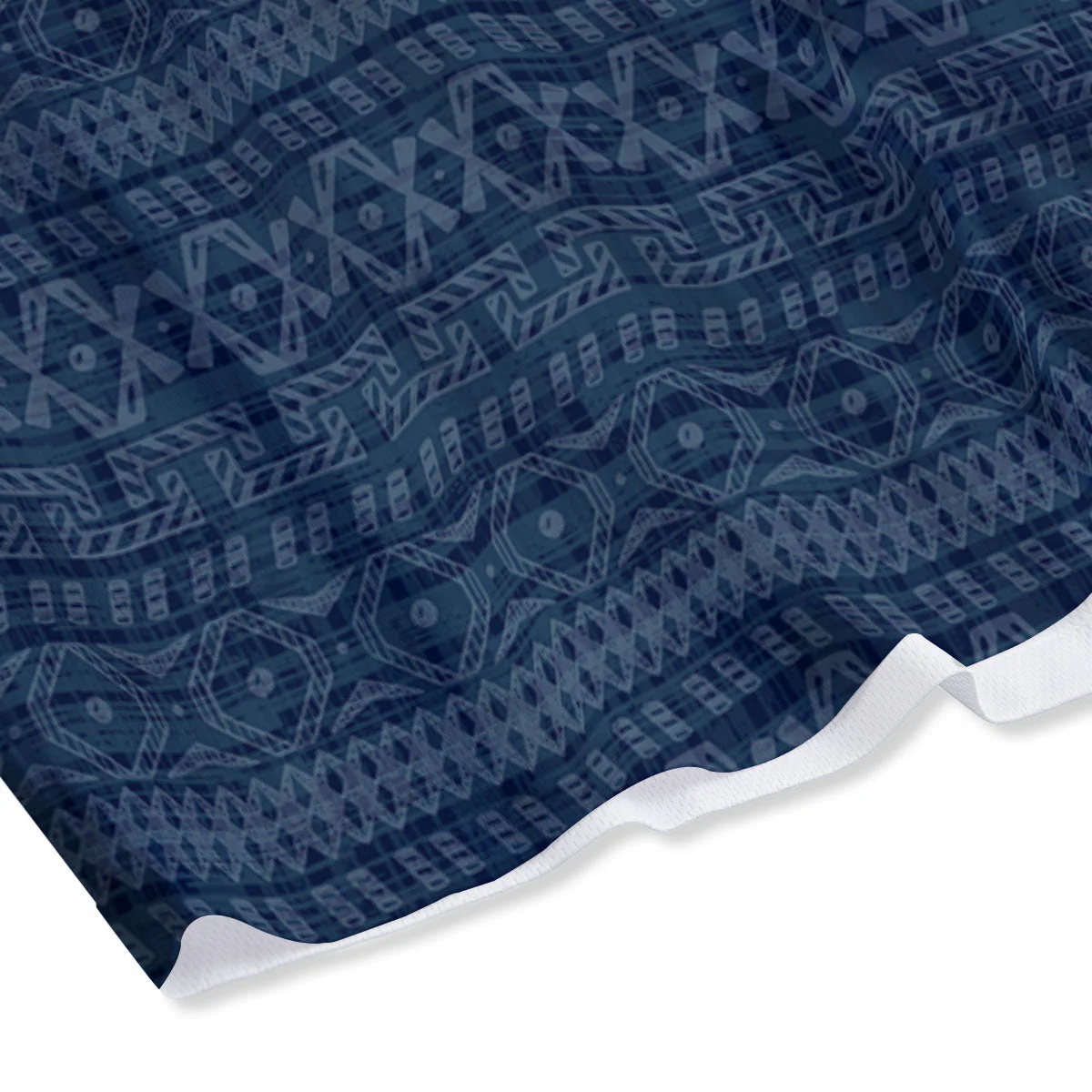 Denim Jeans Native Print Pattern Mesh Shorts - Image 4