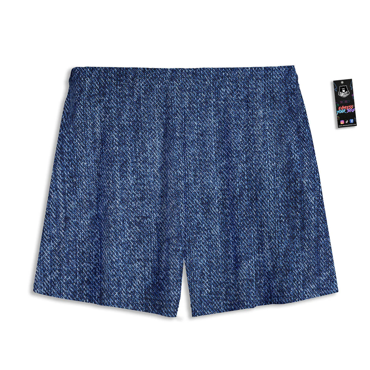 Denim Jeans Navy Blue Print Mesh Shorts - Image 2