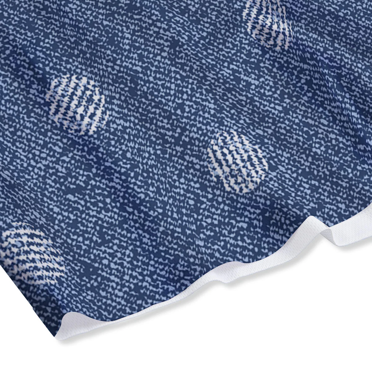 Denim Jeans Polka Dot Print Pattern Mesh Shorts - Image 4