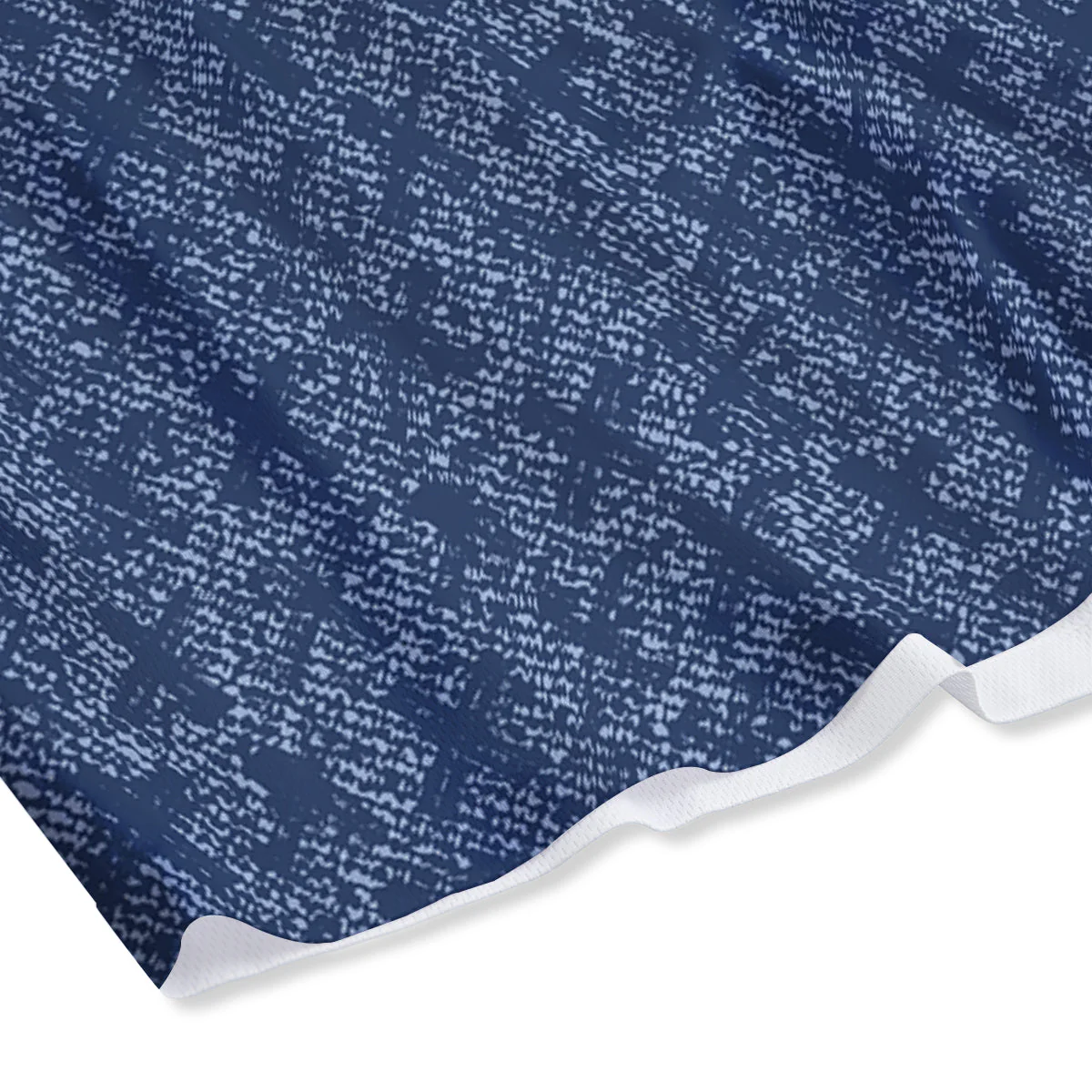 Denim Jeans X Cross Print Pattern Mesh Shorts - Image 4