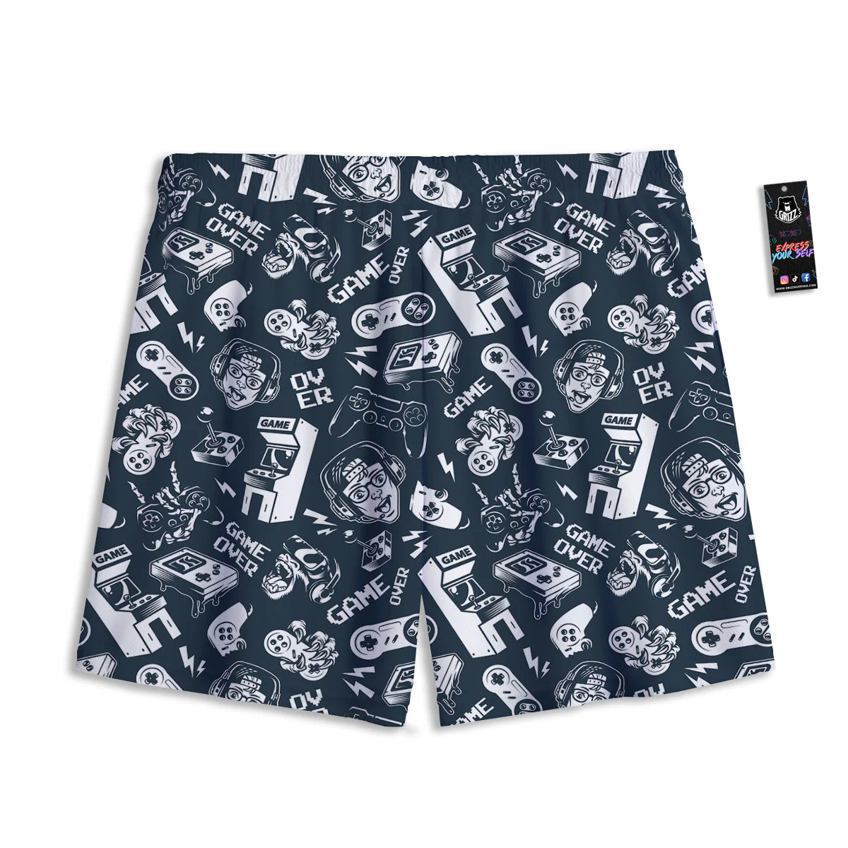 Devices Video Game Print Pattern Mesh Shorts - Image 2