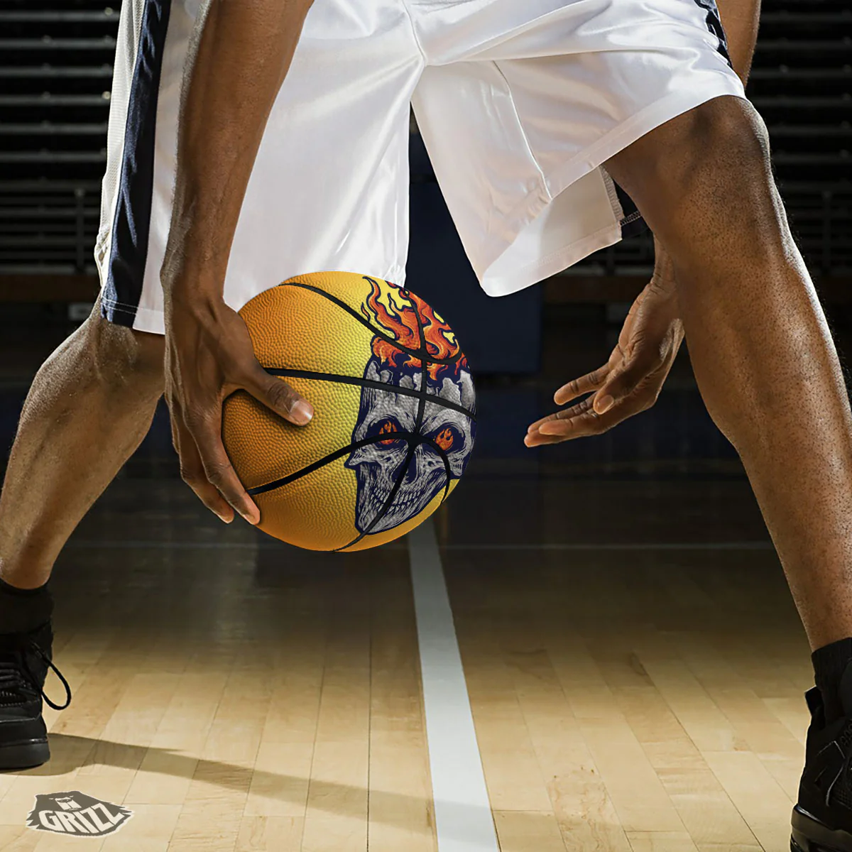 Devil Fire Punk Print Basketball - Image 3