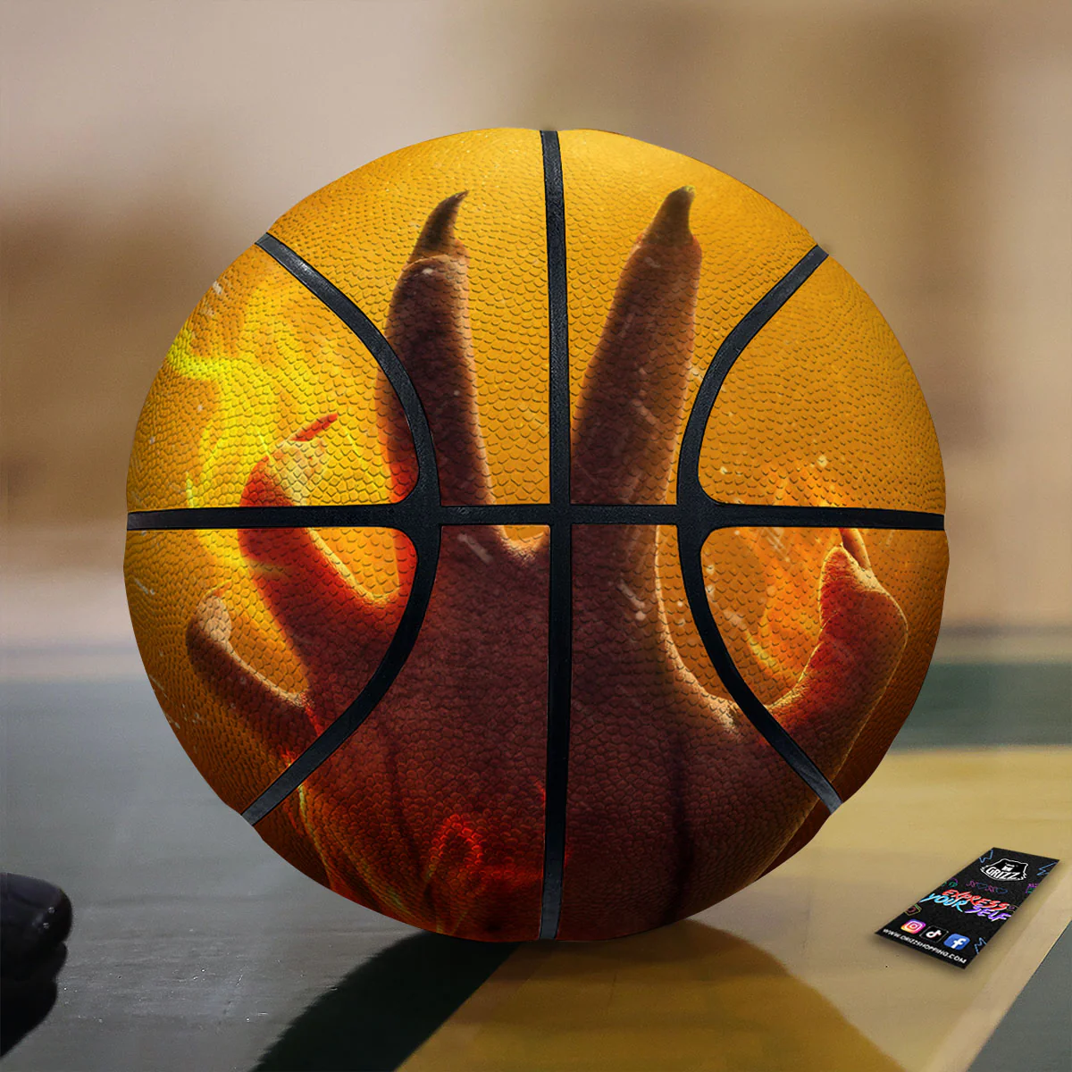 Devil Hand Print Basketball