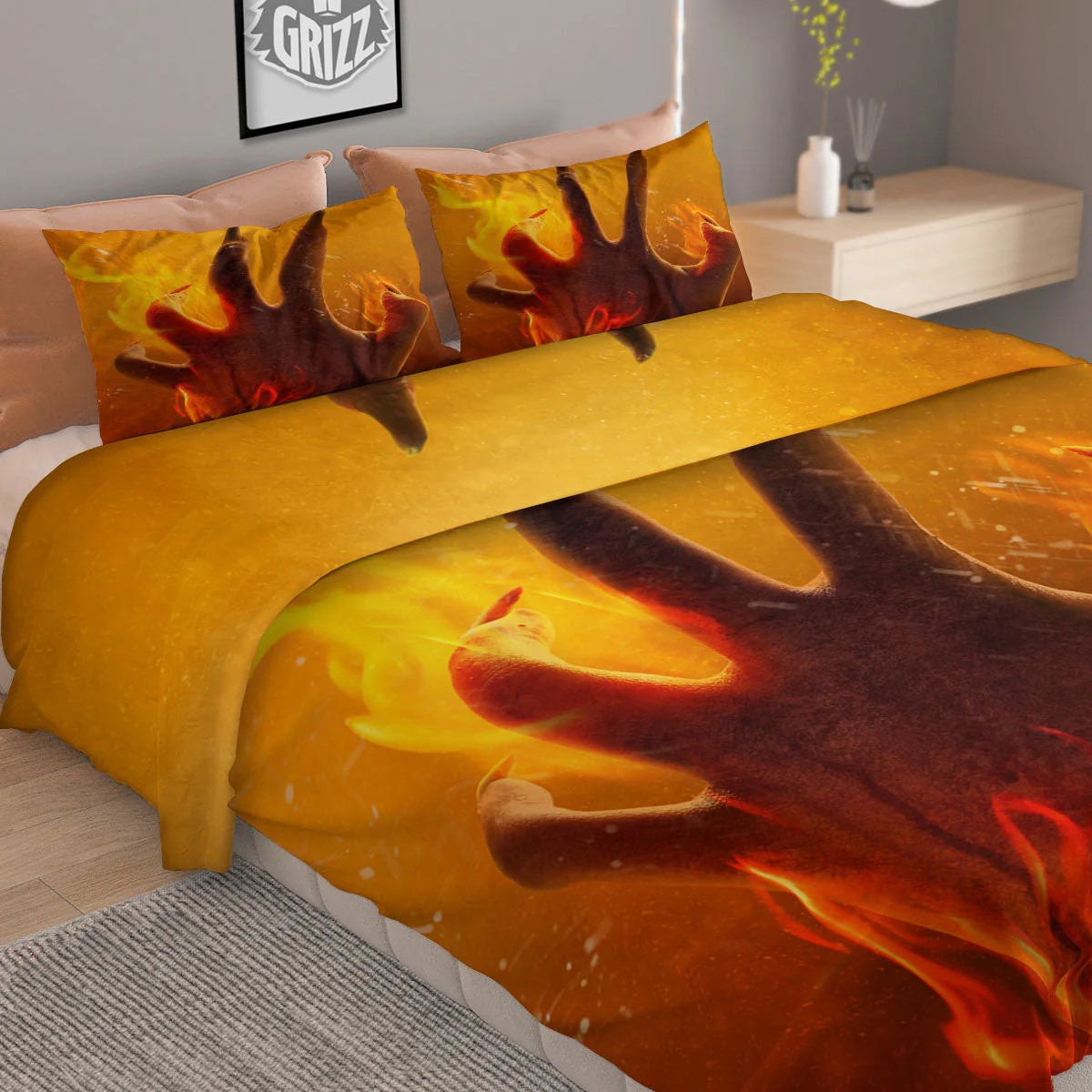 Devil Hand Print Duvet Cover Bedding Set - Image 2