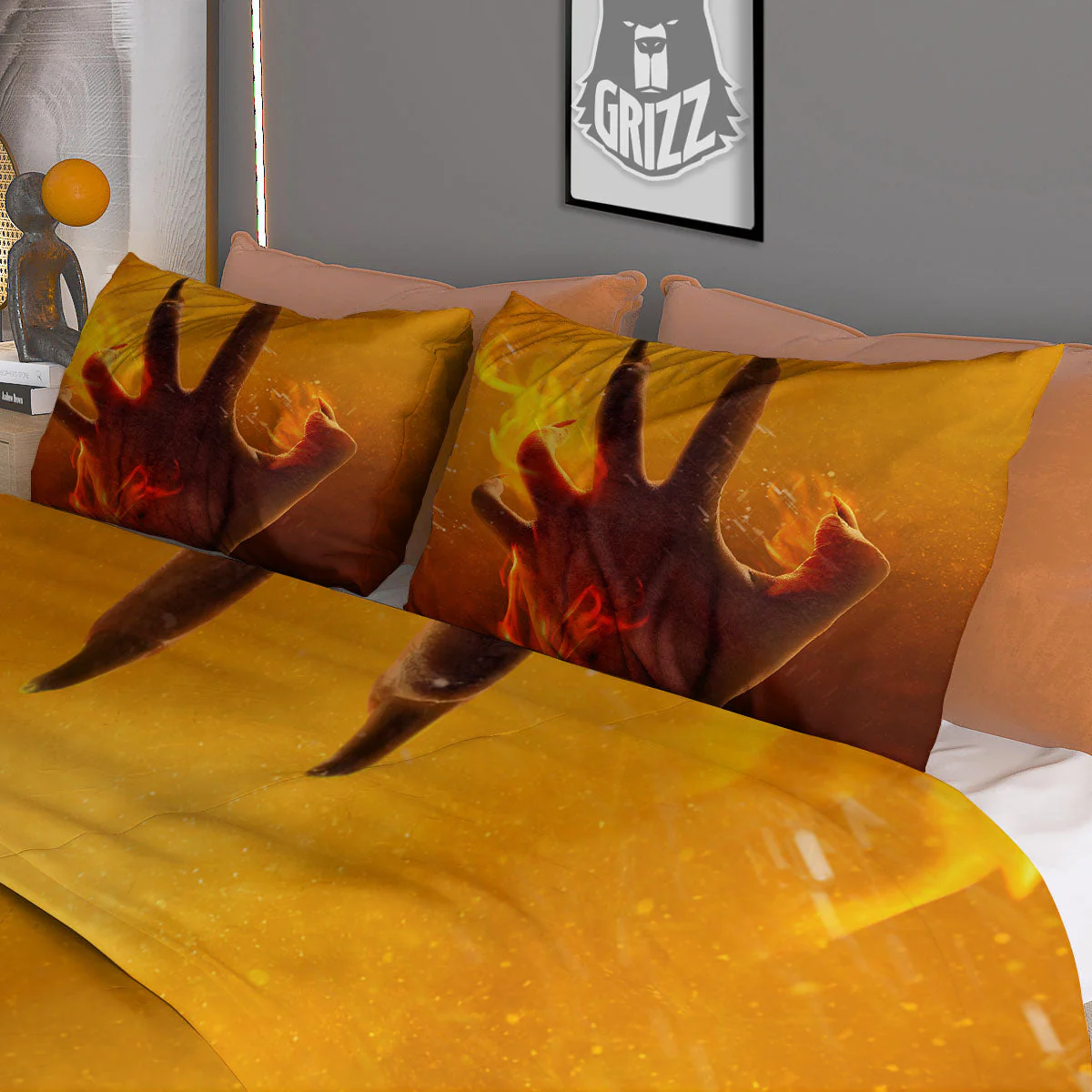 Devil Hand Print Duvet Cover Bedding Set - Image 3