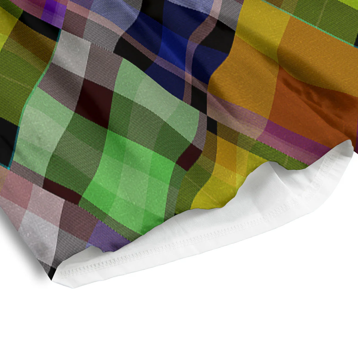 Diagonal Madras Plaid Print Pattern Men's Athletic Shorts - Image 4