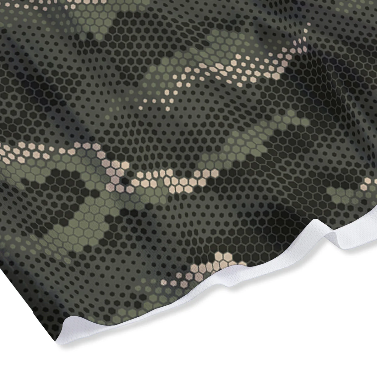 Digital Camo Army Green Print Pattern Mesh Shorts - Image 4