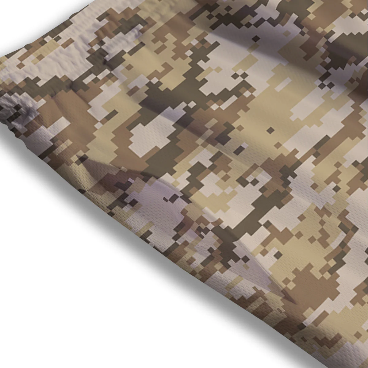 Digital Camo Beige Print Pattern Mesh Shorts - Image 3