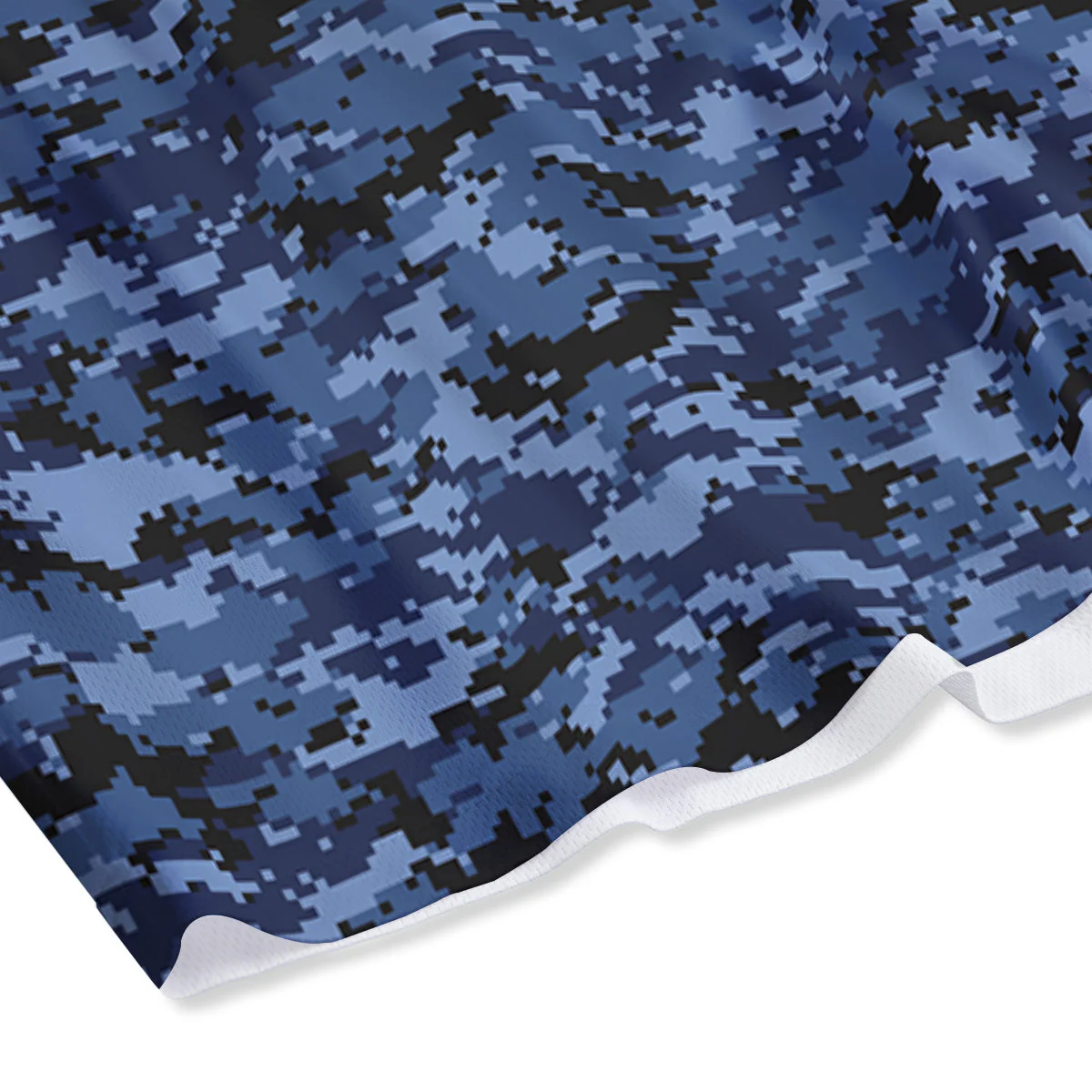 Digital Camo Black And Blue Print Mesh Shorts - Image 4
