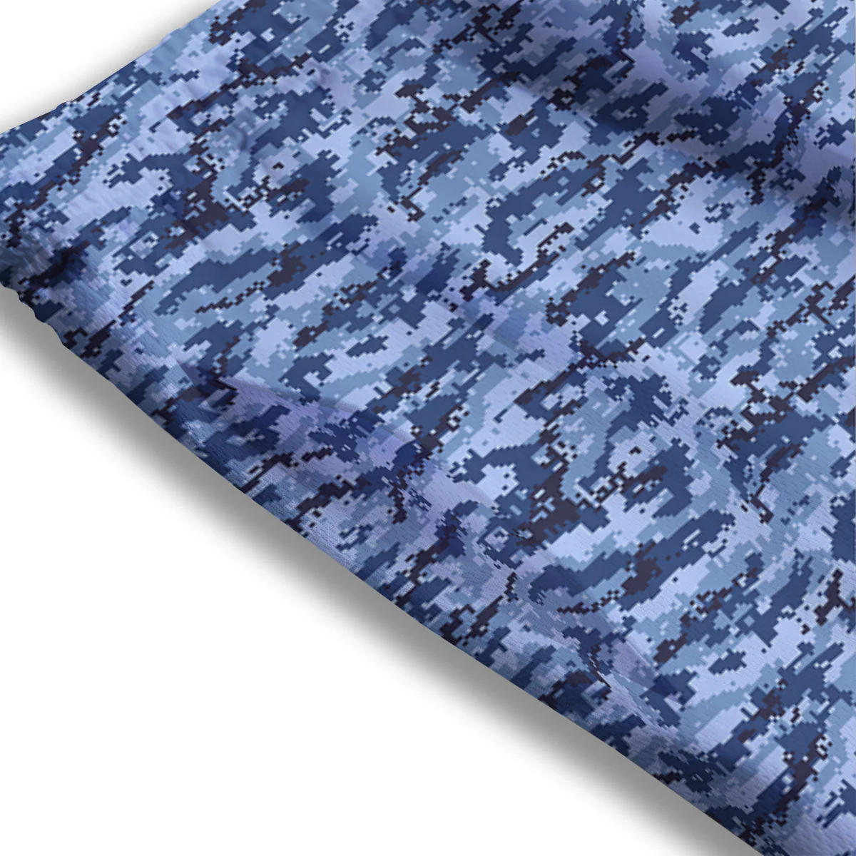 Digital Camo Blue Print Pattern Mesh Shorts - Image 3
