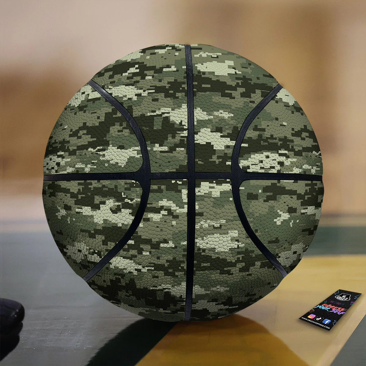 Digital Camo Desert Print Pattern Basketball