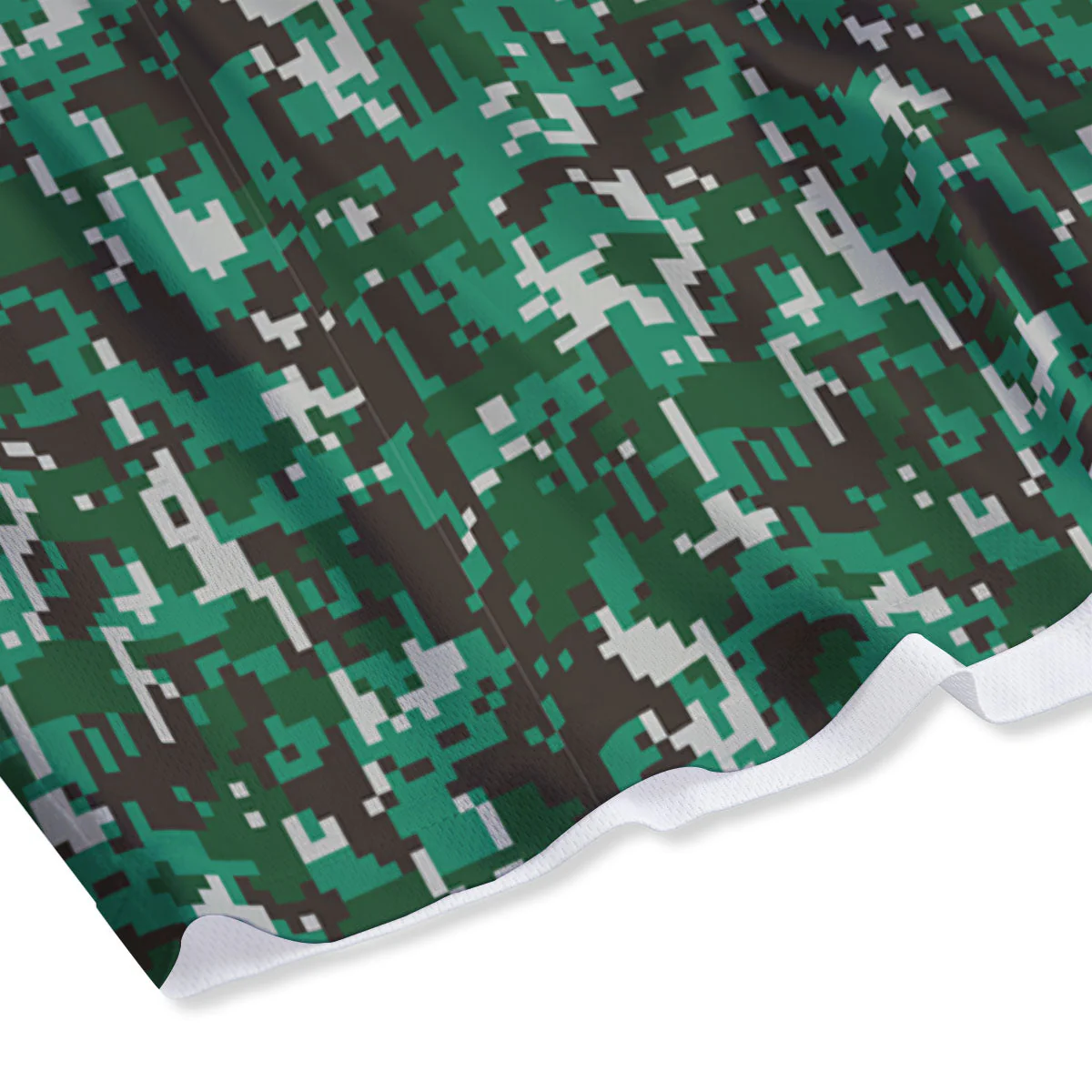 Digital Camo White And Green Print Mesh Shorts - Image 4