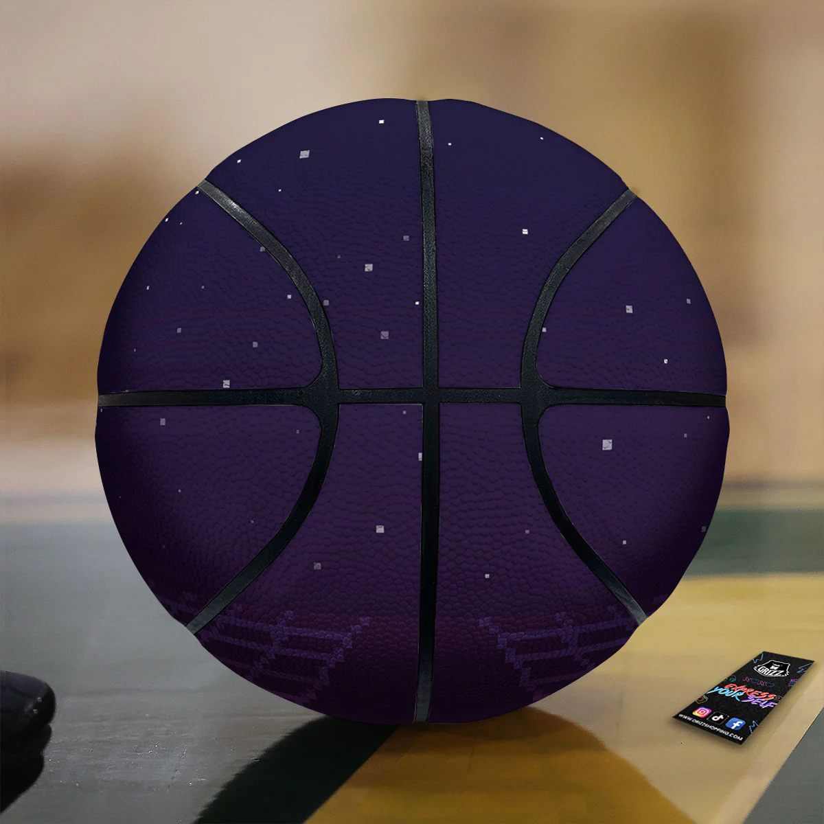 Digital Landscape 8-Bit Pixel Print Basketball