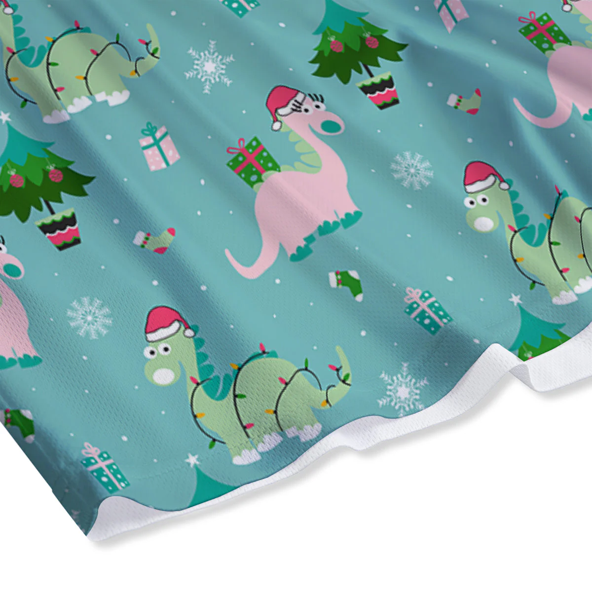 Dinosaur Xmas Print Pattern Mesh Shorts - Image 4