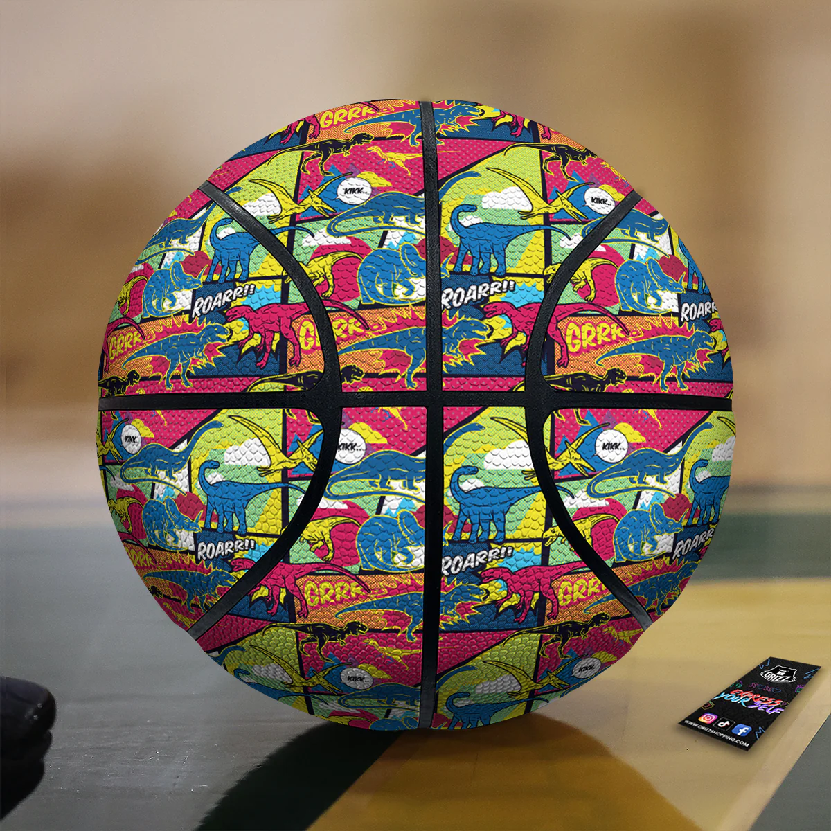 Dinosaurs Comic Print Pattern Basketball