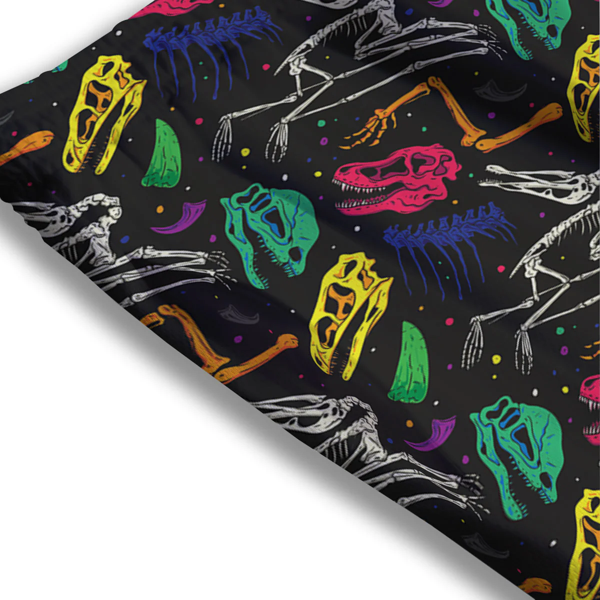 Dinosaurs Fossil Colorful Print Pattern Mesh Shorts - Image 3