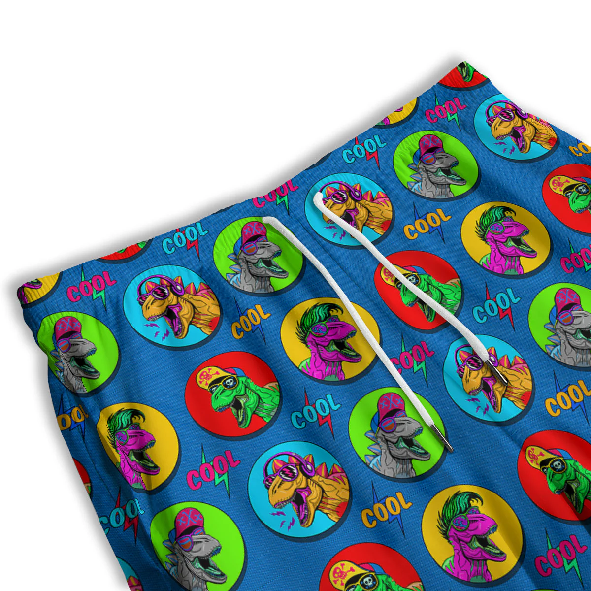 Dinosaurs Pop Art Print Pattern Men's Athletic Shorts - Image 3