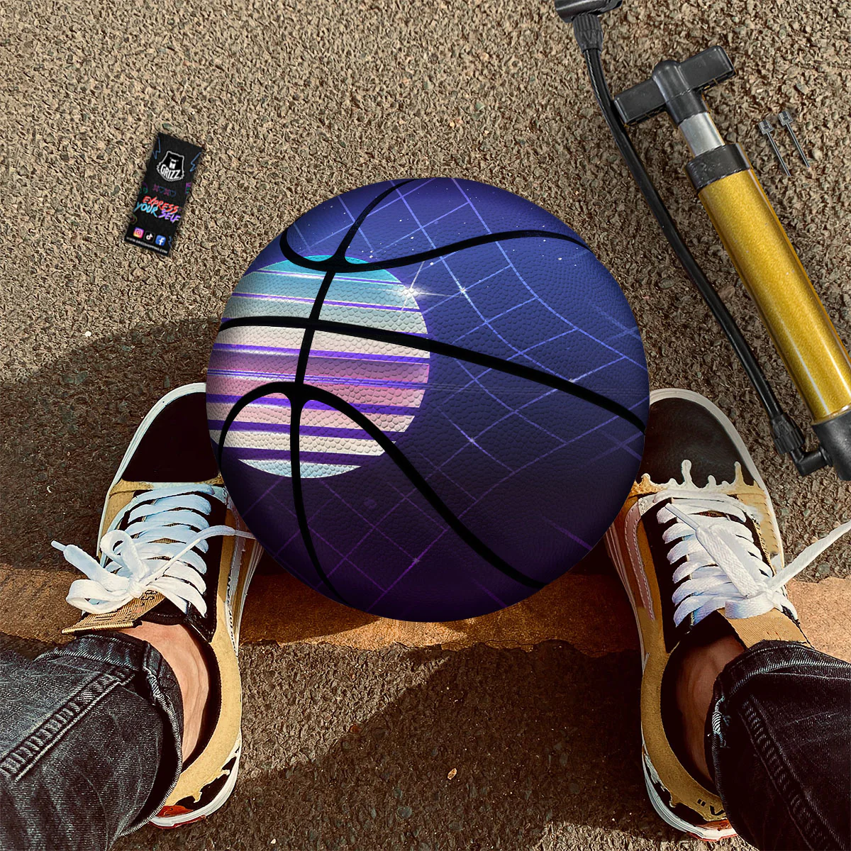 Disco Ball Purple Light Print Basketball - Image 2