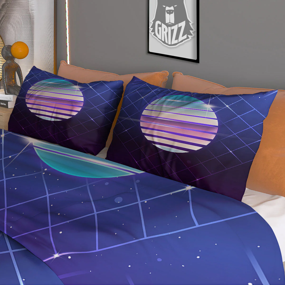 Disco Ball Purple Light Print Duvet Cover Bedding Set - Image 3
