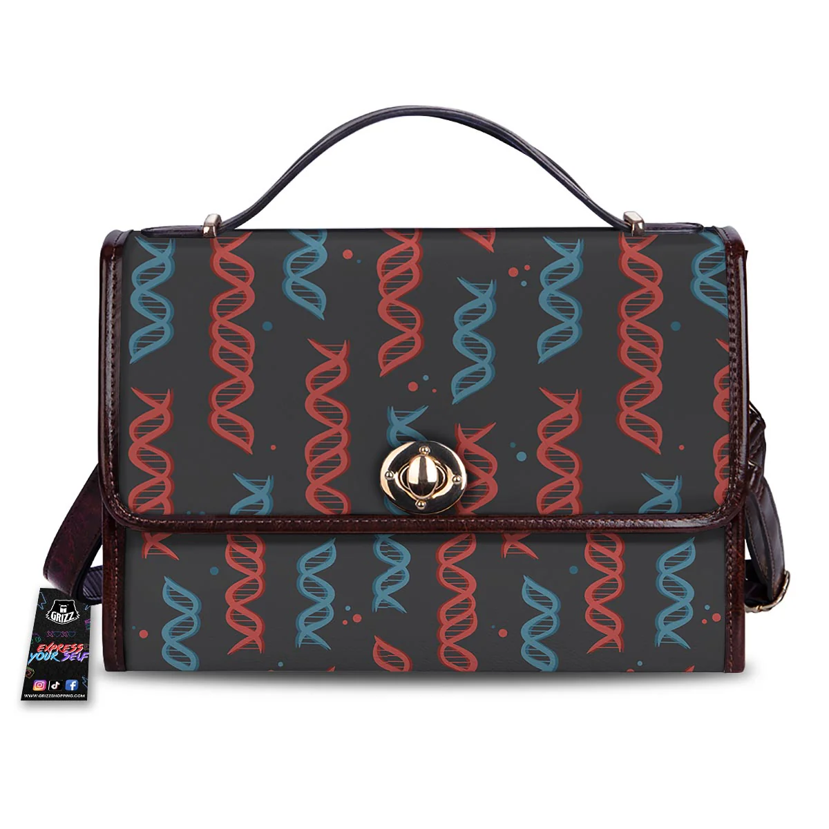 DNA Blue And Red Print Pattern Women's Satchel Bag