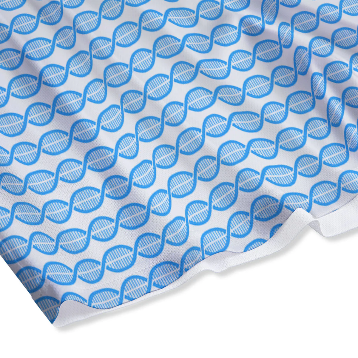 DNA White And Blue Print Pattern Mesh Shorts - Image 4