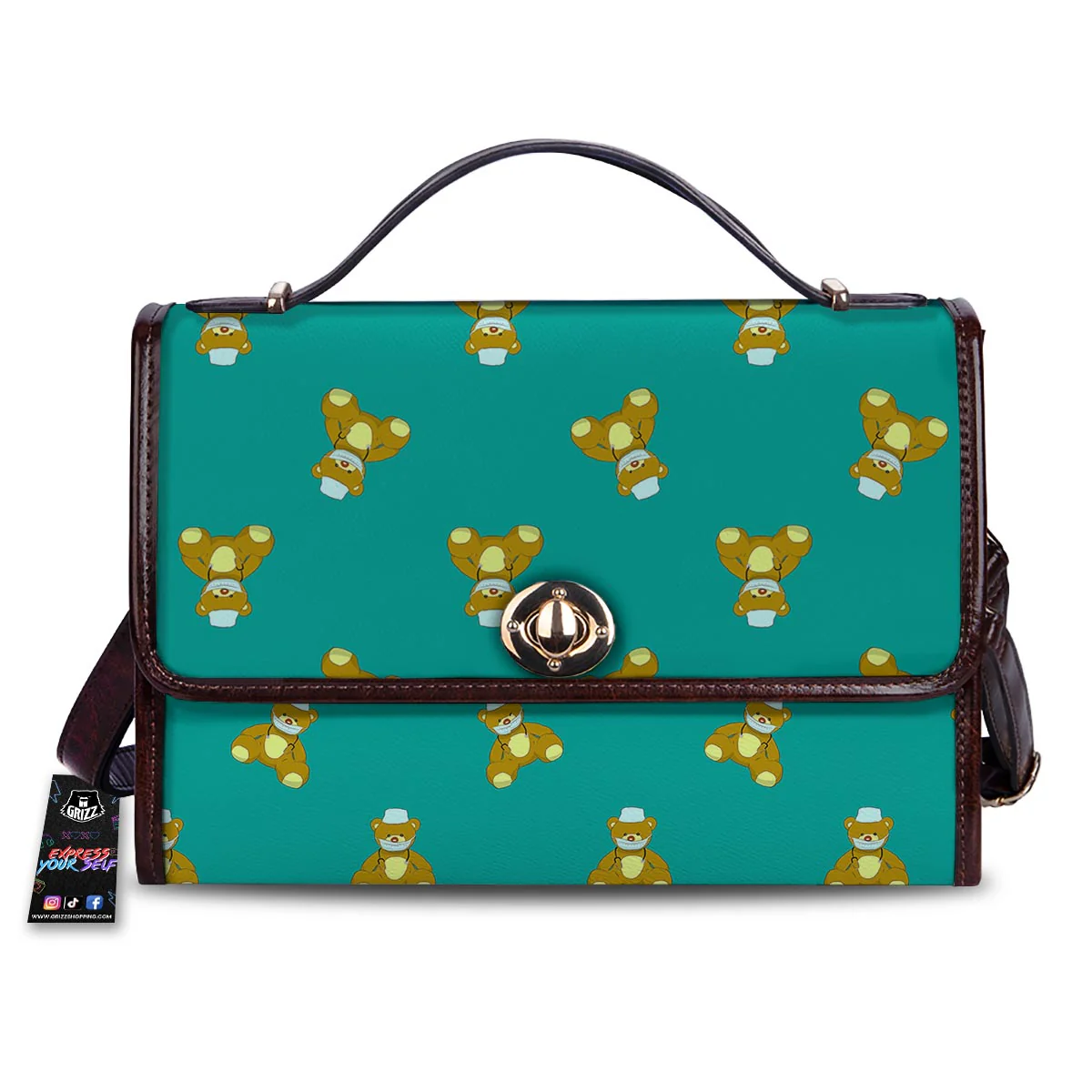 Doctor Teddy Bear Print Pattern Women's Satchel Bag