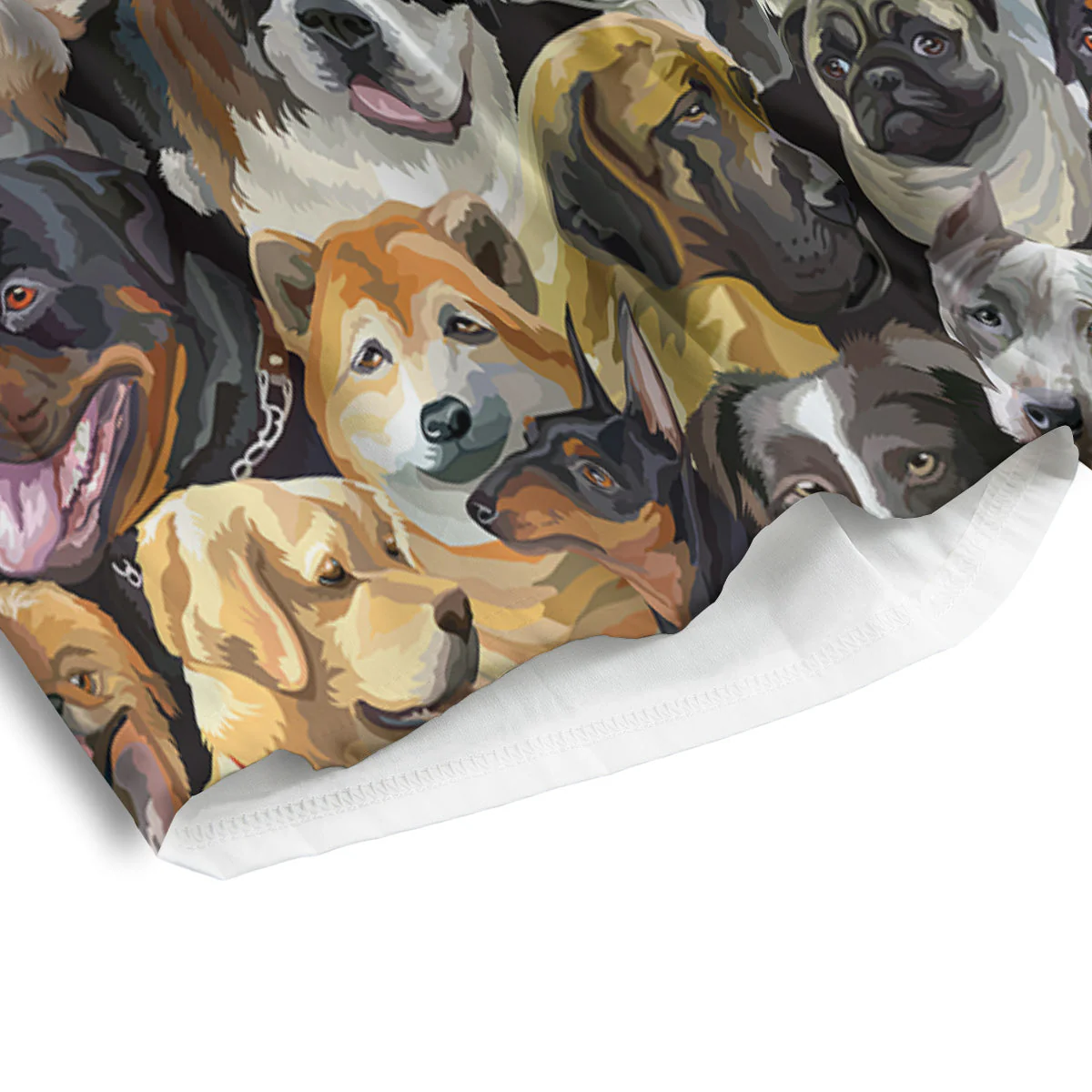 Dogs Breeds Watercolor Print Pattern Men's Athletic Shorts - Image 4