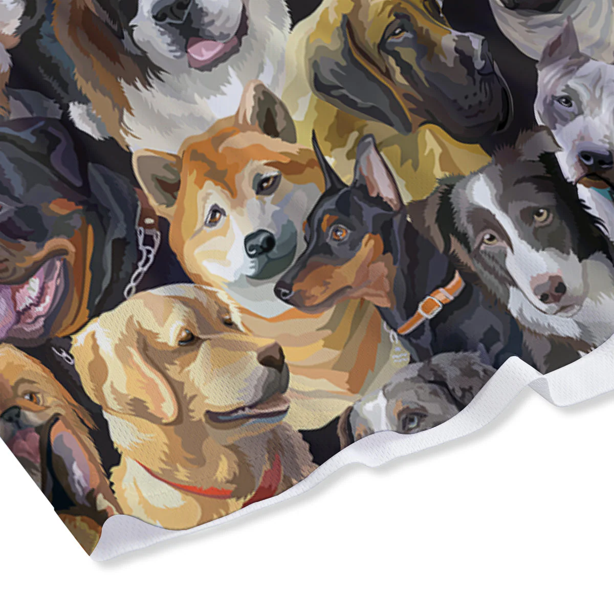 Dogs Breeds Watercolor Print Pattern Mesh Shorts - Image 4