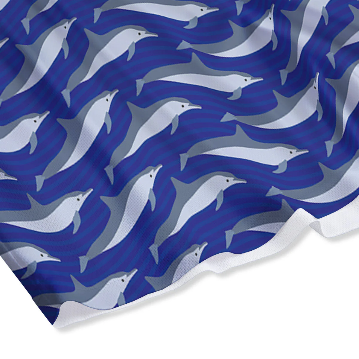 Dolphin And Waves Print Pattern Mesh Shorts - Image 4