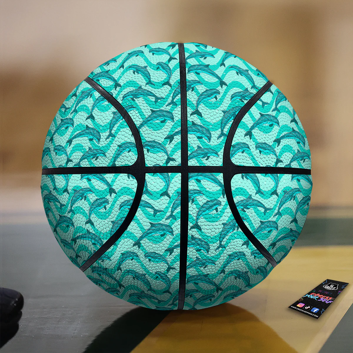 Dolphins In The Ocean Cute Print Pattern Basketball